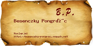 Besenczky Pongrác névjegykártya